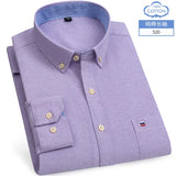 Chemise type Oxford en coton à manches longues pour homme - Livraison offerte
