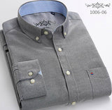 Chemise type Oxford en coton à manches longues pour homme - Livraison offerte