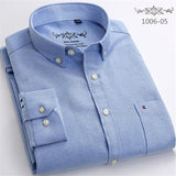 Chemise type Oxford en coton à manches longues pour homme - Livraison offerte