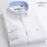 Chemise type Oxford en coton à manches longues pour homme - Livraison offerte