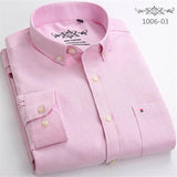 Chemise type Oxford en coton à manches longues pour homme - Livraison offerte